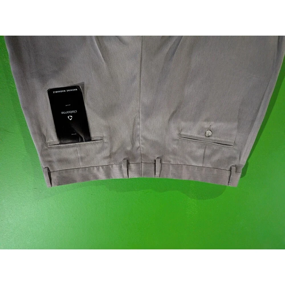Claiborne Men's Dress Pants 40x32 NWT Beige Microfiber Corded NEW